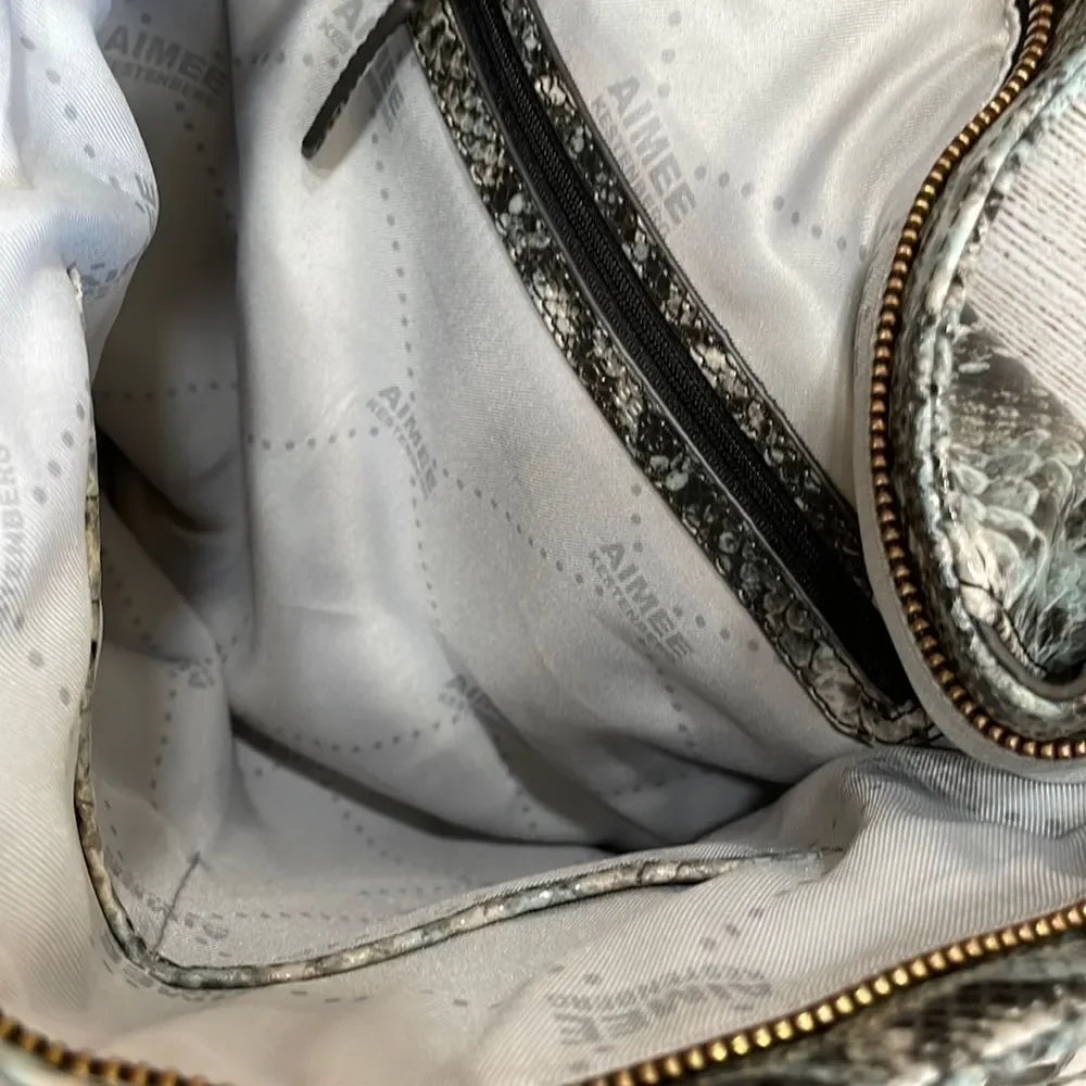 NEW WITH TAGS AIMEE KESTENBERG NIGHT IS YOUNG‎ LEATHER HOBO BAG IN PYTHON PRINT
